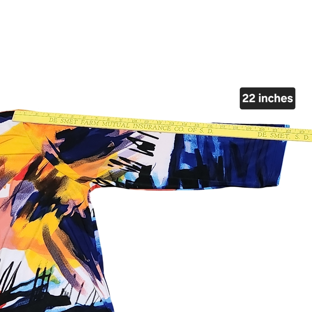 JESS & JANE Monet Print Tunic Top Plus Size 1X Colorful Abstract Art Made in USA - Picture 12 of 14